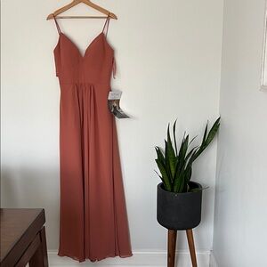 Elegant Rust Maxi Dress